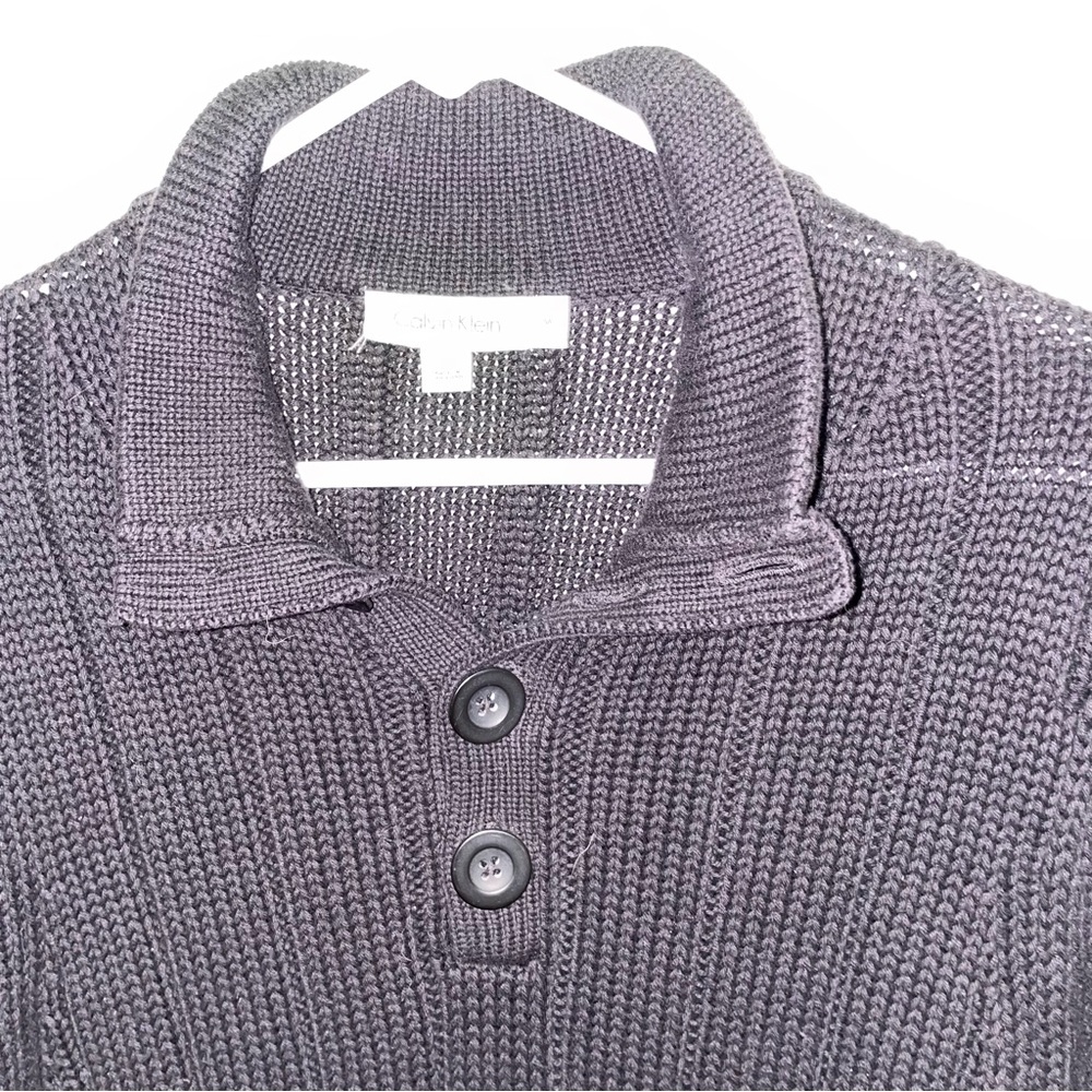 Calvin Klein | Black Rib Knit Long Sleeve Sweater - Picture 8 of 15